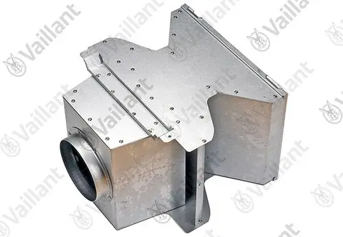 Vaillant Bauteil aus Metall, rechteckige Form, mit Anschlussöffnung für Luft. Eignet sich zur Luftführung in Heizsystemen.